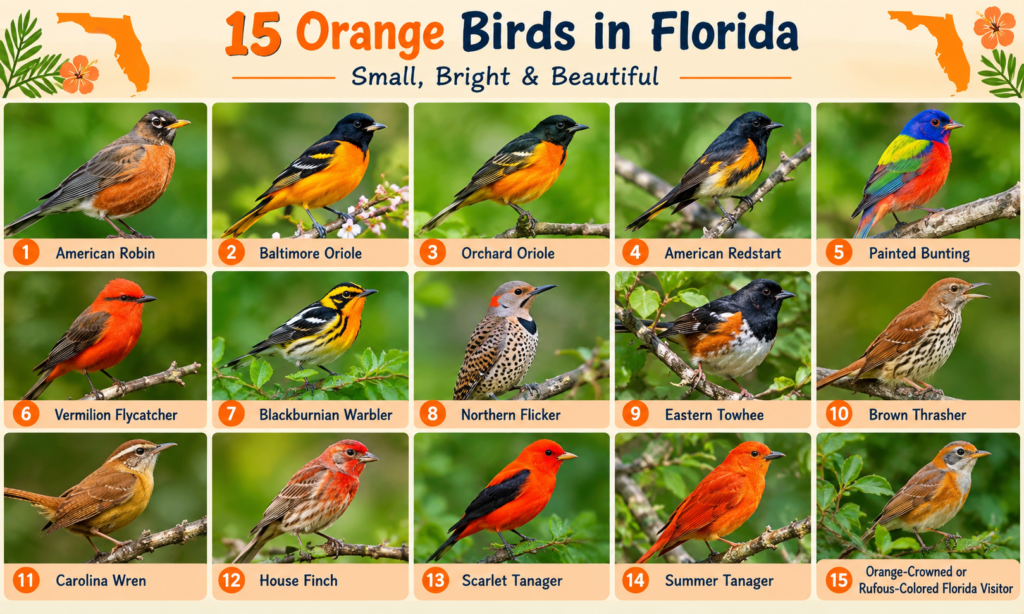 15 Orange Birds in Florida