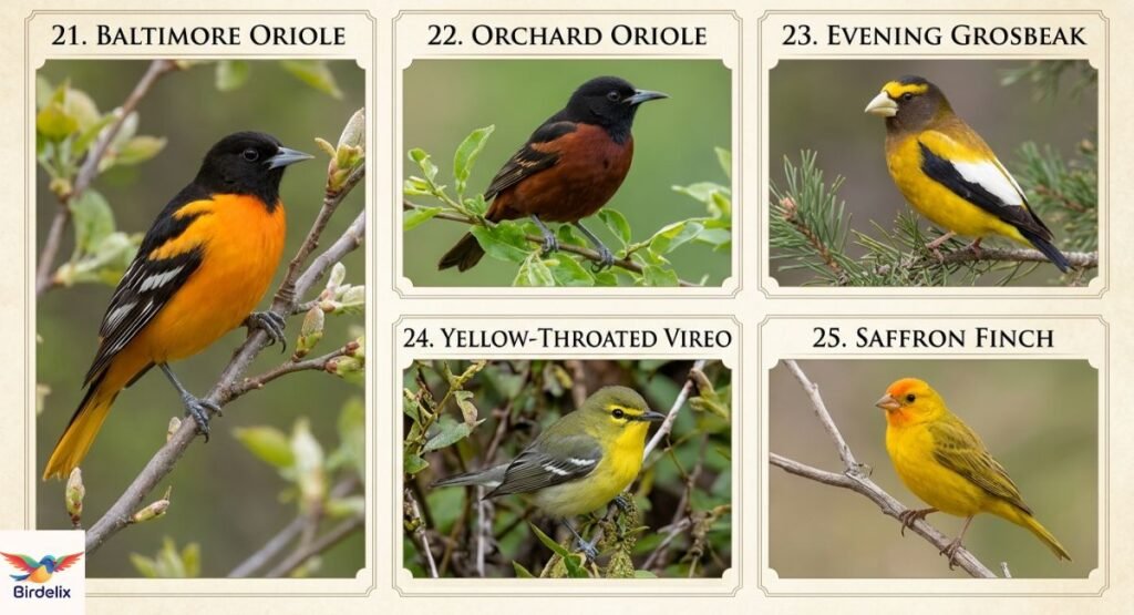 Types of Yellow Birds